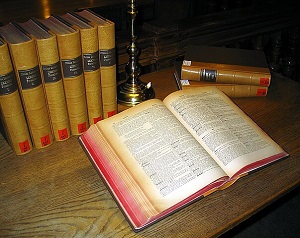 A multi-volume Latin dictionary by Egidio Forcellini at https://commons.wikimedia.org/w/index.php?curid=462068 by Dr. Marcus Gossler - Own work, CC BY-SA 3.0